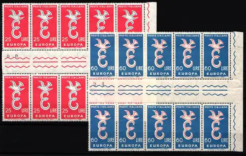Italien 1016-1017 ZS postfrisch CEPT, als Zehnerblöcke, gefaltet #IG578