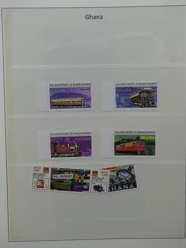 Motiv Eisenbahn-Briefmarken Sammlung im Sieger Vordruckalbum #LX226