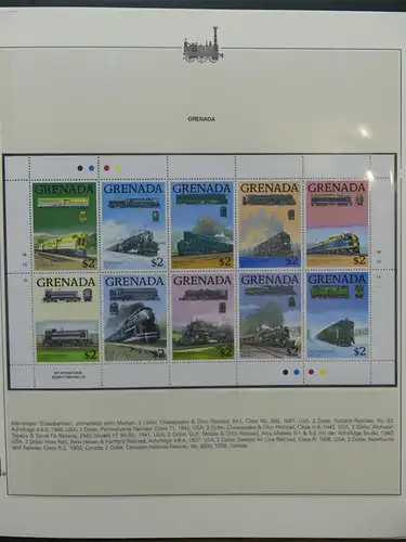 Motiv Eisenbahn-Briefmarken Sammlung im Sieger Vordruckalbum #LX226