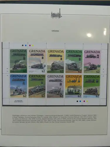 Motiv Eisenbahn-Briefmarken Sammlung im Sieger Vordruckalbum #LX226