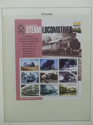 Motiv Eisenbahn-Briefmarken Sammlung im Sieger Vordruckalbum #LX226