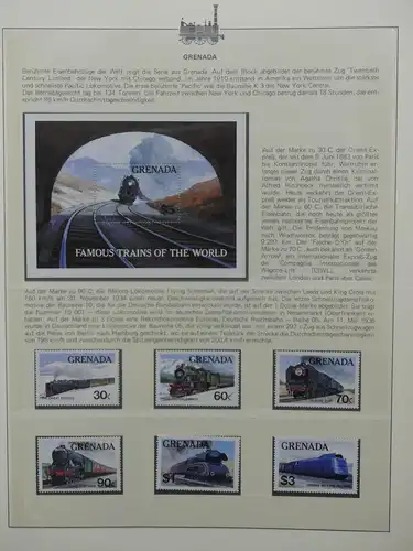 Motiv Eisenbahn-Briefmarken Sammlung im Sieger Vordruckalbum #LX226
