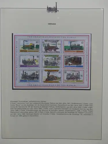 Motiv Eisenbahn-Briefmarken Sammlung im Sieger Vordruckalbum #LX226
