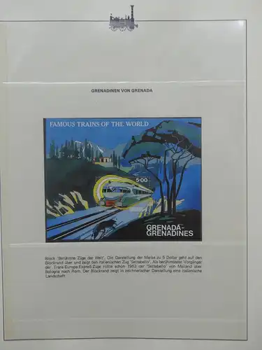 Motiv Eisenbahn-Briefmarken Sammlung im Sieger Vordruckalbum #LX226