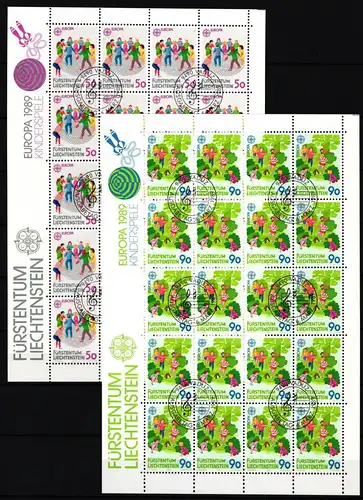 Liechtenstein 960 und 961 gestempelt Kleinbogensatz mit Ersttagsstempel #IH933