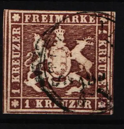 Württemberg 6 d gestempelt geprüft Thoma BPP #IS122