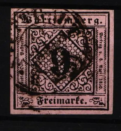 Württemberg 4 c gestempelt geprüft Heinrich BPP #IS132