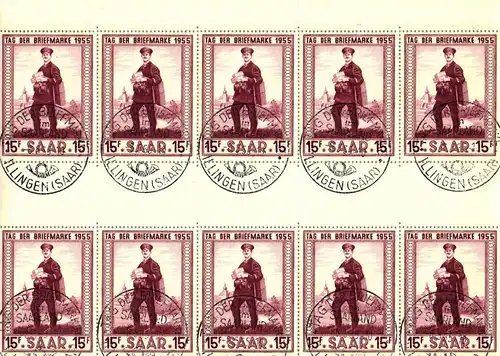 Saarland 361 ZS gestempelt 5 Zwischenstegpaare, Sonderstempel #IU235