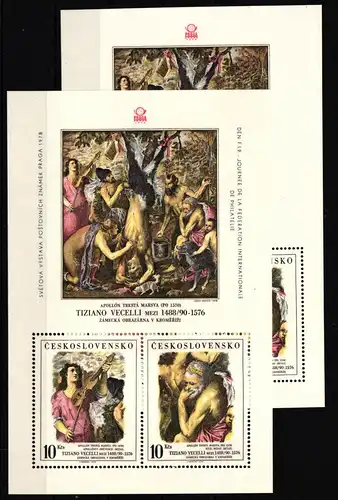 Tschechoslowakei Block 37 und Block 38 postfrisch #IQ140