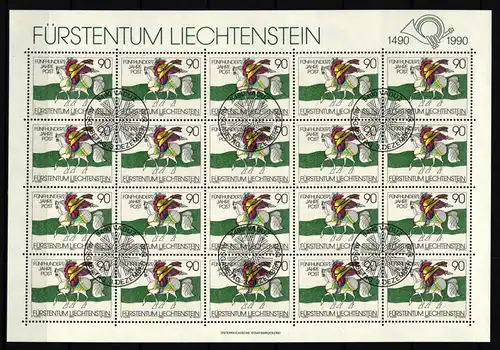 Liechtenstein 1004 gestempelt Kleinbogen mit Ersttagsstempel #IH965