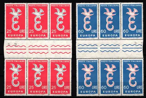 Italien 1016-1017 ZS postfrisch CEPT, als Sechserblöcke, gefaltet #IG579