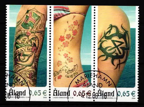 Aland 270-272 gestempelt Dreierstreifen Körperschmuck Tätowierungen #IR227
