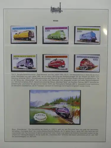 Motiv Eisenbahn-Briefmarken Sammlung im Sieger Vordruckalbum #LX227