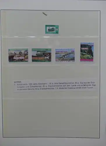 Motiv Eisenbahn-Briefmarken Sammlung im Sieger Vordruckalbum #LX227