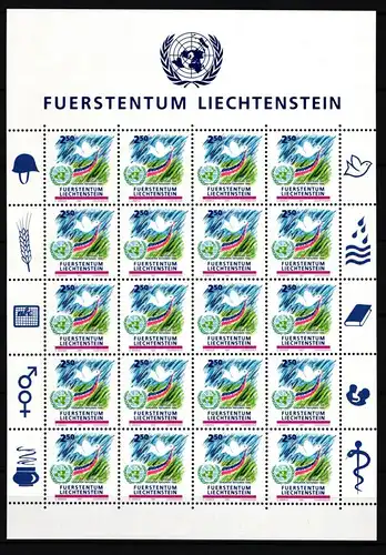 Liechtenstein 1015 postfrisch Kleinbogensatz #IH975