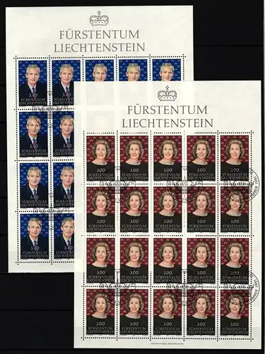 Liechtenstein 1024 und 1025 gestempelt Kleinbogensatz mit Ersttagsstempel #IH981