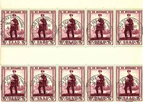 Saarland 361 ZS gestempelt 5 Zwischenstegpaare, Sonderstempel #IU237