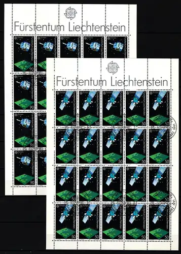Liechtenstein 1011 und 1012 gestempelt Kleinbogensatz mit Ersttagsstempel #IH972