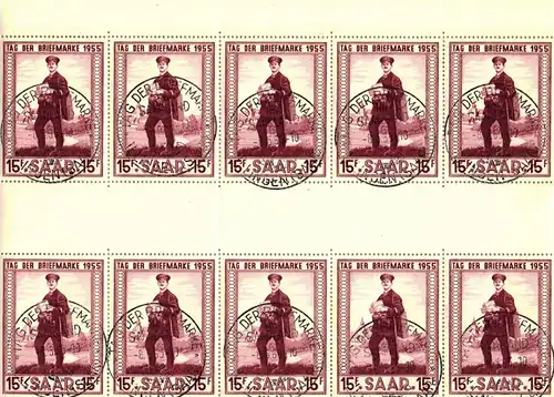 Saarland 361 ZS gestempelt 5 Zwischenstegpaare, Sonderstempel #IU233