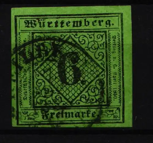 Württemberg 3 a gestempelt #IS136