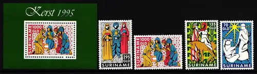 Surinam 1529-1532 und Block 66 postfrisch Weihnachten #II174