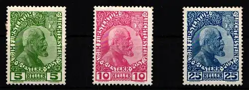 Liechtenstein 1x-3x mit Falz #HZ430