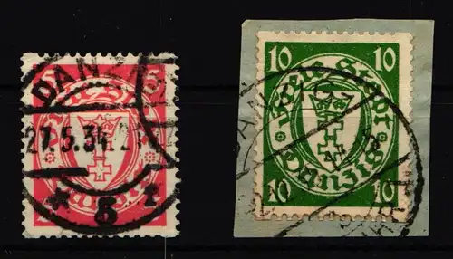 Danzig 193 D-194 D gestempelt Rollenzähnung #IS341