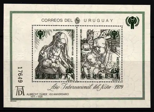 Uruguay Block 43 postfrisch Dürer #IH902