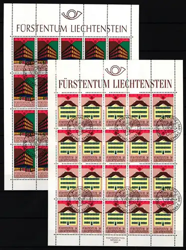 Liechtenstein 984 und 985 gestempelt Kleinbogensatz mit Ersttagsstempel #IH949