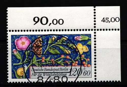 Berlin 747 gestempelt als Eckrand mit KBWZ #HZ463