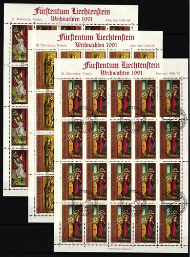 Liechtenstein 1027-1029 gestempelt Kleinbogensatz mit Ersttagsstempel #IH985