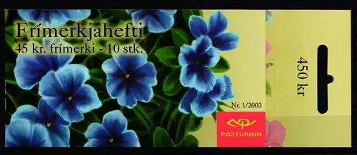 Island 1028 postfrisch Markenheftchen Blumen #IR044