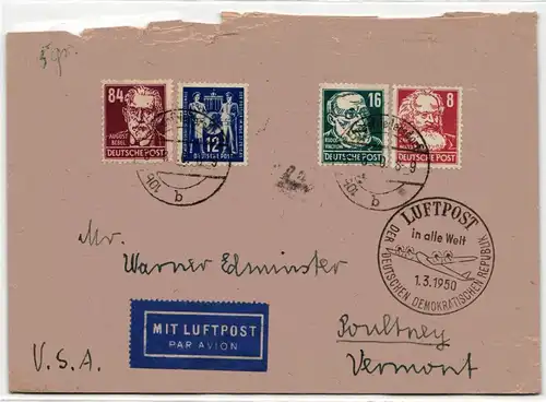 DDR 243 u.a. auf Brief als Mischfrankatur portogerechte Auslands Luftpost #IU205