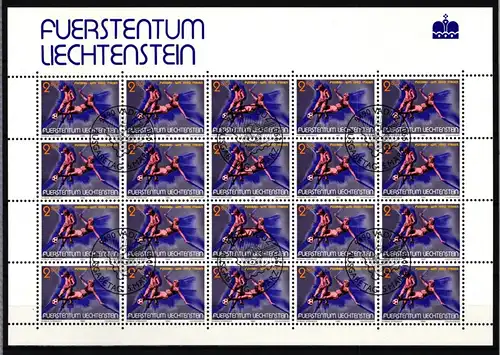 Liechtenstein 987 gestempelt Kleinbogen mit Ersttagsstempel #IH953