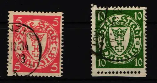 Danzig 193 D-194 D gestempelt Rollenzähnung #IS343