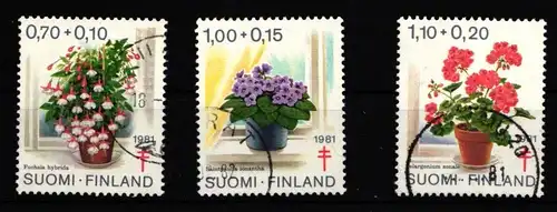 Finnland 885-887 gestempelt Blumen Bekämpfung der Tuberkulose #IQ851