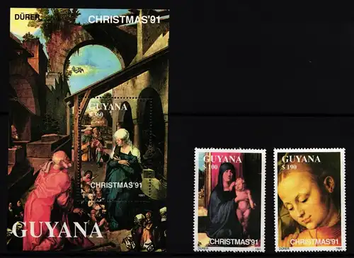 Guyana 3761 und 3762 und Block 161 postfrisch Albrecht Dürer #IH884
