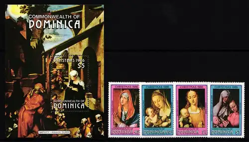 Dominica 993-996 und Block 114 postfrisch Dürer #IH921