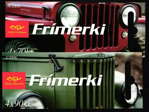 Island 1124-1127 postfrisch 2 Markenheftchen Automobile #IR052