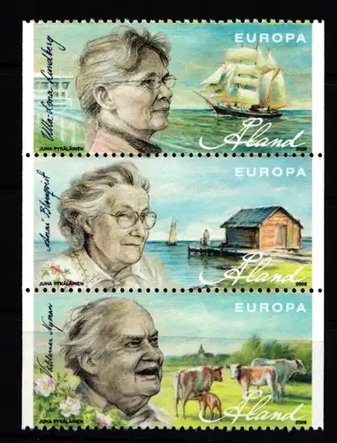 Aland 306-308 postfrisch Dreierstreifen Schriftsteller #IR083