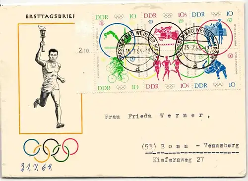 DDR 1039-1044 als Ersttagsbrief Sechserblock #IU193