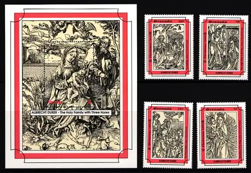 Grenada 2677-2678 und 2682 und 2684 und Block 353 postfrisch Dürer #IH920