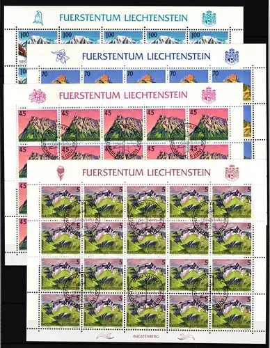 Liechtenstein 993-996 gestempelt Kleinbogensatz mit Ersttagsstempel #IH960