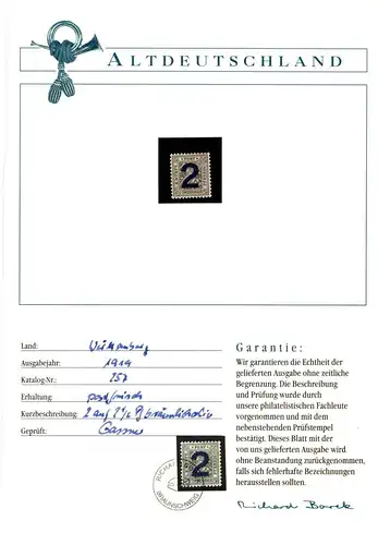 Württemberg 257 postfrisch Borek Garantie #IU283