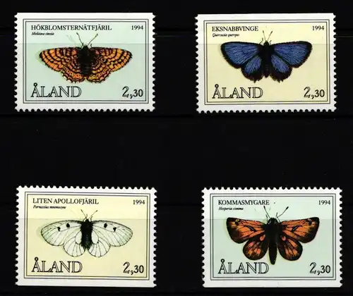 Aland 82-85 postfrisch Tiere Schmetterlinge #IR161
