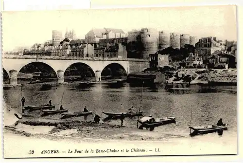 AK Angers Le Pont de la Basse-Chaine et le Château #PN178