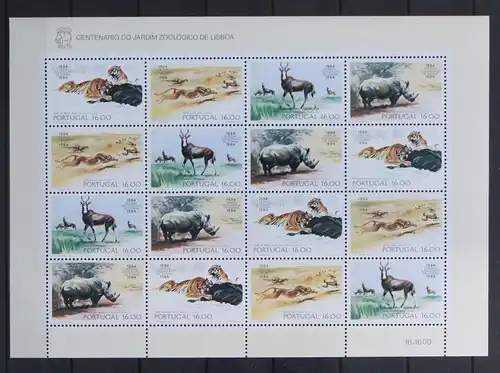 Portugal 1617-1620 postfrisch als Zd-Bogen, Wildtiere #IQ142