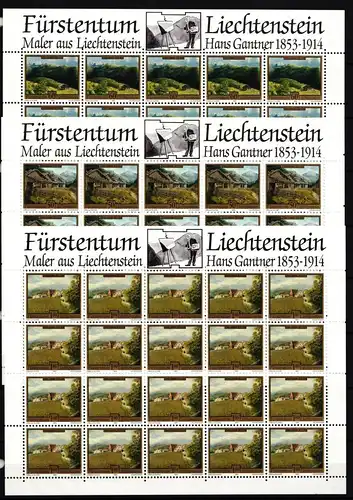 Liechtenstein 1056-1058 postfrisch Zusammendruckbögen / Kunst #II693