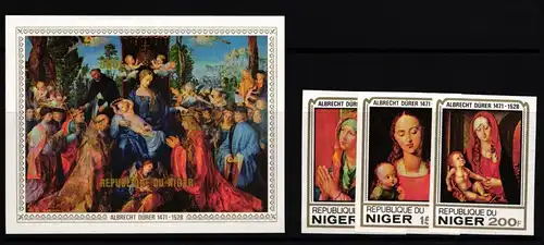 Niger 651-653 und Block 22 B postfrisch Albrecht Dürer #IH890