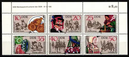 DDR W Zd 534 DV postfrisch Sechserblock #IU478